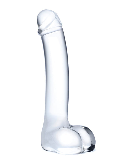 Glas 7" Big Dildo | Ribbed Tip Realistic Dildo | Curved Glass Dildo | G-Spot Large Dildo