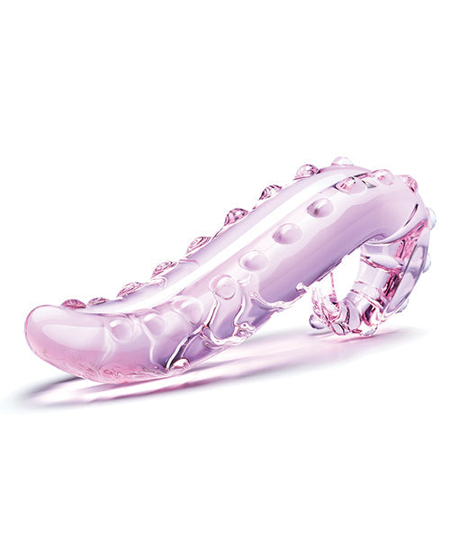 Glas 6" Big Dildo | Lick-it Glass Dildo | Curved Pink Dildo | Ridged Realistic Dildo