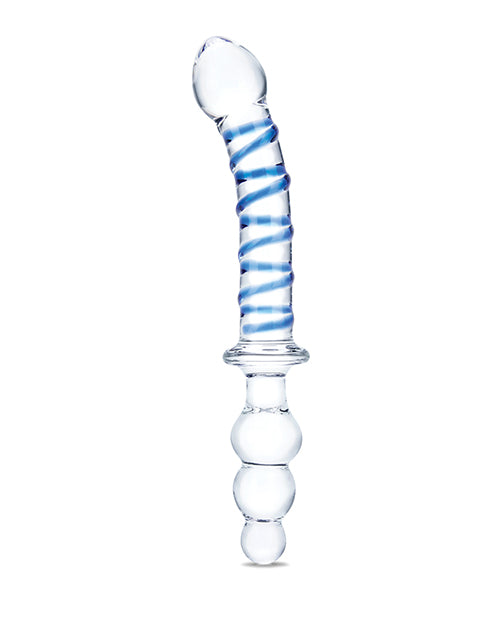 Glas 10" Big Dildo | Twister Double Dildo | Dual Ended Realistic Dildo | Blue Glass Dildo