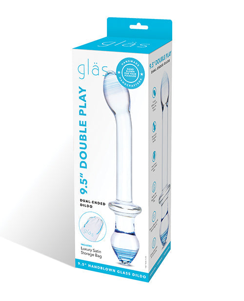 Glas 9.5" Big Dildo | Double Dildo Play | Dual Ended Glass Dildo | Clear Anal Dildo