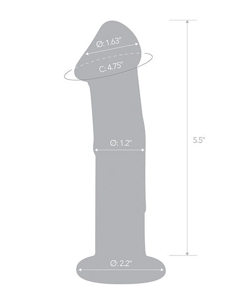 Glas 6" Big Dildo with Veins | Flat Base Realistic Dildo | Hand Blown Glass Dildo