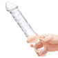 Glas 12" Big Dildo | Double Dildo | 2-Ended Glass Dildo with Anal Beads | Clear Giant Dildo