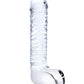 Glas 8" Big Dildo | Ribbed Realistic Dildo | G-Spot Glass Dildo with Balls | Clear Large Dildo