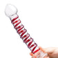 Glas 10" Big Dildo | Mr Swirly Glass Dildo | Red Stripe Realistic Dildo | Curved Tapered Tip