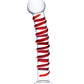 Glas 10" Big Dildo | Mr Swirly Glass Dildo | Red Stripe Realistic Dildo | Curved Tapered Tip