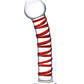 Glas 8" Big Dildo | Curved Mr Swirly Glass Dildo | Tapered Tip Clear Red Realistic Dildo