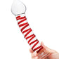 Glas 8" Big Dildo | Curved Mr Swirly Glass Dildo | Tapered Tip Clear Red Realistic Dildo