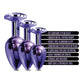 Nixie Metal Butt Plug Trainer Set w/Inlaid Jewel - Purple Metallic