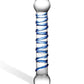 Glas 6.5" Big Dildo | Spiral Realistic Dildo | Blue Spiral Glass Dildo | Body-Safe Hot Cold Dildo