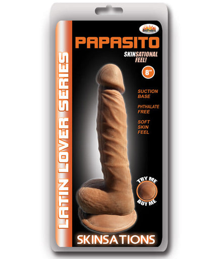 Skinsations Latin Lover Realistic Dildo | Papasito 8-Inch Dildo | Suction Cup Dildo