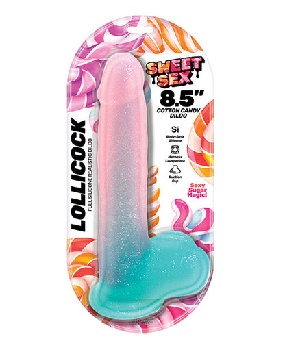 Sweet 8.5" Big Dildo | Lollicock Cotton Candy Realistic Dildo | Multicolor Suction Cup Dildo