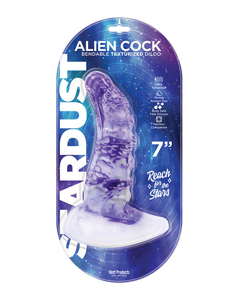 Stardust Alien Cock Realistic Dildo | Silicone Textured 7-Inch Big Dildo | Purple Dildo