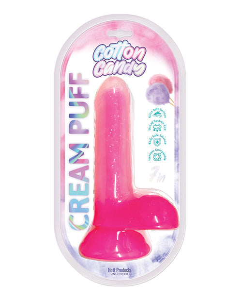 Cotton Candy Realistic Dildo | Cream Puff 6" Big Dildo | Pink Suction Cup Dildo