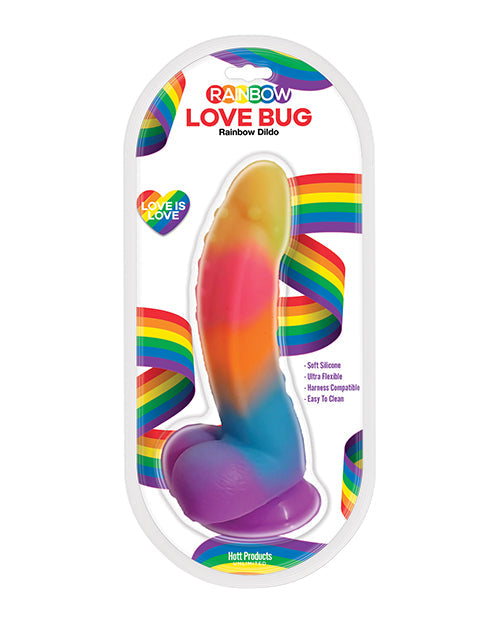 Love Bug Large Dildo | Rainbow Suction Cup Dildo | Pride Realistic Dildo | 7-Inch Big Dildo