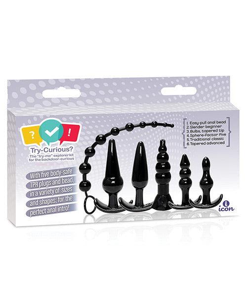 Try-Curious Anal Plug Kit - Black