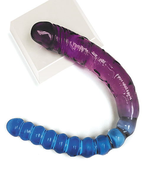 Shades 17" Big Dildo | Jelly TPR Giant Dildo | Gradient Double Dildo | Blue-Violet Large Dildo