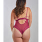 Quinn Cross Dyed Galloon Lace & Mesh Teddy Wine 3X