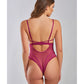 Quinn Cross Dyed Galloon Lace & Mesh Teddy Wine MD