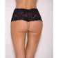 Lace & Pearl Boyshort w/Satin Bow Accents Black S/M