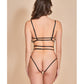 Heartburn Mesh & Velvet Teddy w/Open Back Black LG