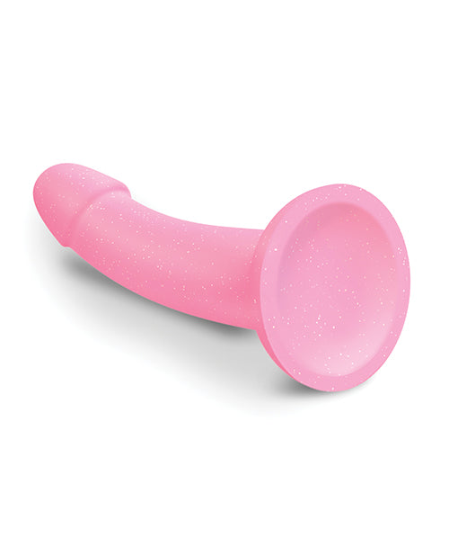 Love to Love Anal Dildo | Curved Suction Cup Dildo | Dildolls Glitzy Glitter Pink Dildo