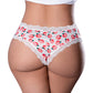 Sweet Treats Crotchless Boy Short w/Wicked Sensual Care Peach Lube - White QN