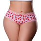 Sweet Treats Crotchless Boy Short w/Wicked Sensual Care Strawberry Lube - Pink QN