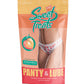 Sweet Treats Crotchless Thong w/Wicked Sensual Care Peach Lube - White L/XL