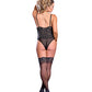 Risque Business Lace & Mesh Teddy w/Snap Crotch Black L/XL