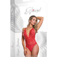 Risque Business Lace & Mesh Teddy w/Snap Crotch Red L/XL