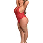 Risque Business Lace & Mesh Teddy w/Snap Crotch Red QN