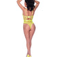 Love Star High Leg Teddy w/Snap Crotch Chartreuse S/M