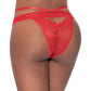 Ooh La Lace Peek-A-Boo Cheeky Panty Red L/XL