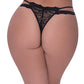 Ooh La Lace Cross Strap Split Crotch Tanga Panty Black QN