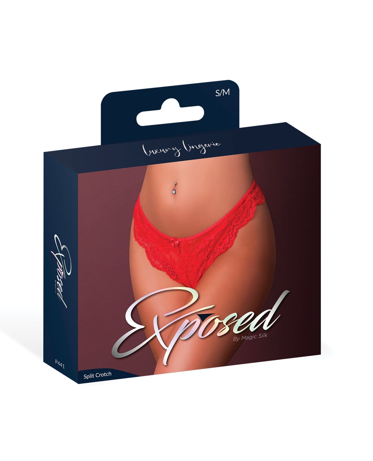 Sugar High Split Crotch Panty - Red S/M