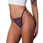 Leather & Lace Lace Thong - Plum L/XL