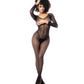 Long Sleeved All Over Fishnet Body Stocking Black O/S