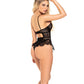 Underwire Fishnet Teddy Black L/XL