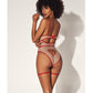 Underwire Bodysuit w/Cut Out Heart Back  Nude/Red L/XL