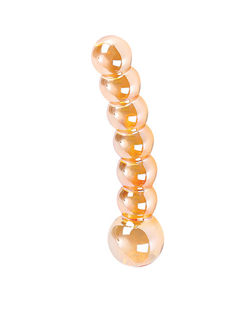 Nobu Honey Beads Glass Dildo | Amber Realistic Dildo | Big Dildo | Handcrafted Large Dildo