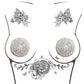 Neva Nude Burlesque Big O Crystal Jewel Reusable Silicone Pasties - Silver O/S