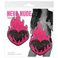 Neva Nude Flaming Heart Glitter Pasties - Black/Red O/S