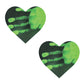 Neva Nude Temperature Reactive Heart Pasties - Neon Green