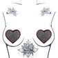 Neva Nude Burlesque Heart N' Soul Crystal Heart Pasties - Pink/Clear O/S