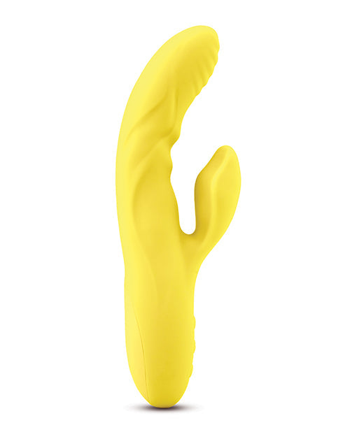 Nu Sensuelle Rabbit Vibrator | Nubii Kiah Turbo Boost G Spot Vibrator | Heating Dual Stim Yellow Clit Vibrator