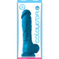 ColourSoft 8" Big Dildo | Blue Realistic Dildo | Suction Cup Dildo