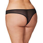 Crotchless Thong w/Pearls Black 3X/4X