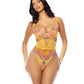 Elisabeth Unlined Underwire Embroidered Teddy - Yellow XL