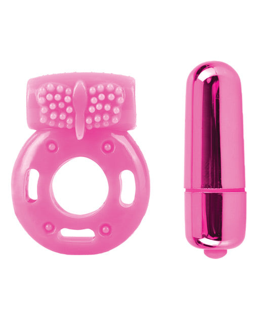 Neon Luv Touch Couples Kit | Vibrating Cock Ring | Pink Bullet Vibrator | Mini Rabbit Vibrator