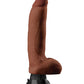 Real Feel Realistic Dildo | Deluxe Suction Cup Dildo | No 5 8" Big Dildo | Waterproof Brown Vibrating Dildo